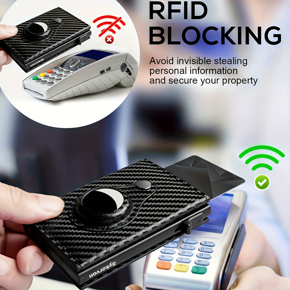 Airtag Men'S Wallet Minimalist RFID Wallet with Airtag Stand Smart Pop-Up Wallet with Wallet, Slim Card Holder Small Wallet